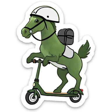chestnut horse riding scooter  sticker
