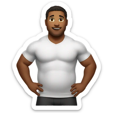 Handsome male athletic but also a big belly sticker