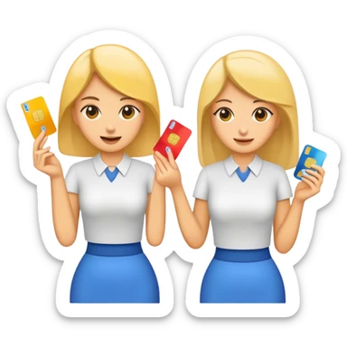 Ladies with charge cards sticker