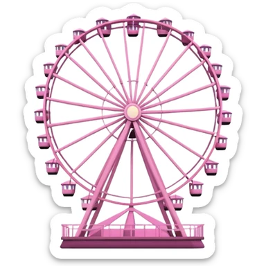 mix light pink dark pink and white girly theme park Ferris wheel sticker