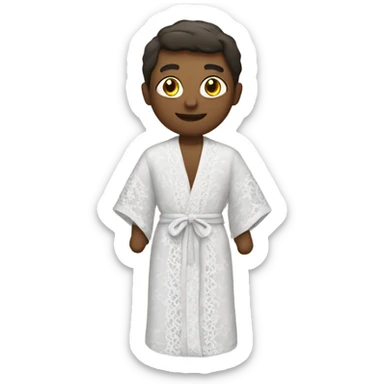 White lace robe sticker