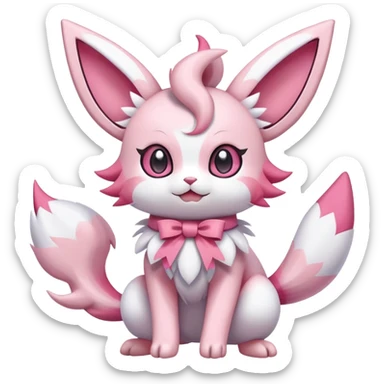 Sylveon-Skitty-Fakémon-hybrid-creature (full body)  sticker