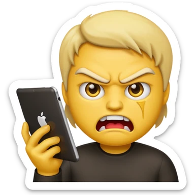 emoji holding ipad angry sticker
