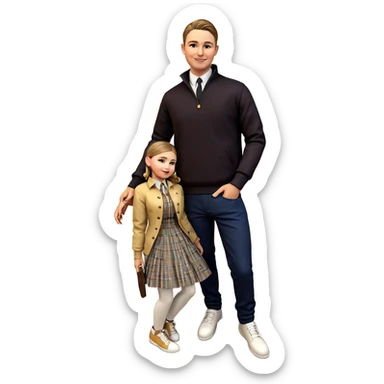 retro couple in stylish attire sticker