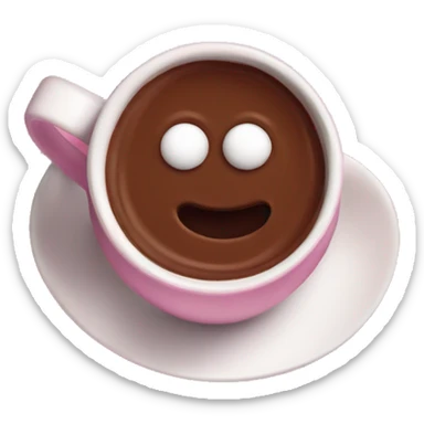 Chocolate caliente en una taza rosa  sticker