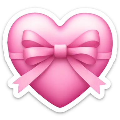 pink heart with bow  sticker