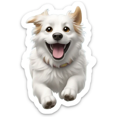 Dog playing in the snow  sticker