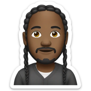 Kendrick Lamar with braids sticker