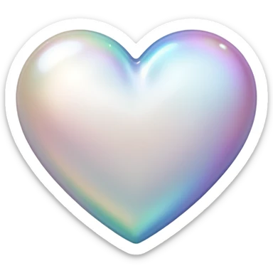 white heart with a pearl effect sticker