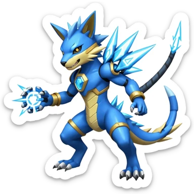 WereGarurumon-Electrike-Zeraora-fusion (full body) sticker