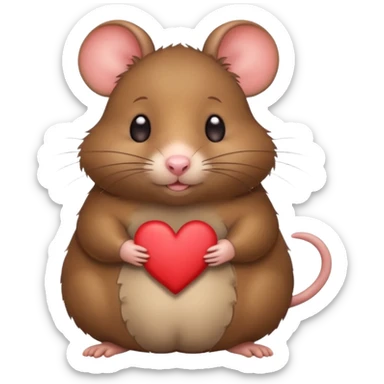 little fat rat with hearts sticker