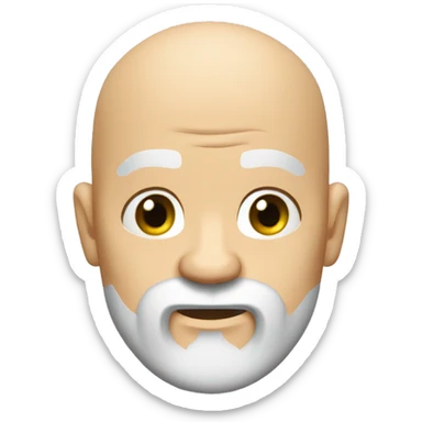 White kick-boxer bald head big beard  sticker