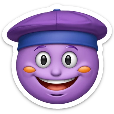 Purple smiley face with a Mets hat sticker