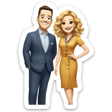 Drew Barrymore And Ross Mathews sticker