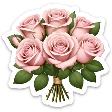 Light pink and khaki green rose bouquet with beautiful finish sticker