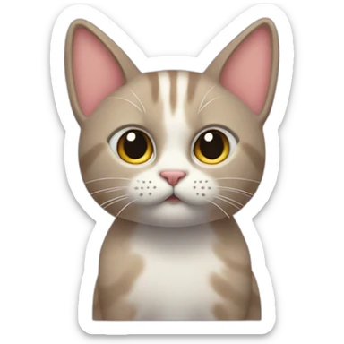 Gato tierno con un pastel sticker