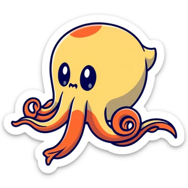 squid yawning sticker