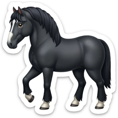 Black shire horse 4 legs  sticker