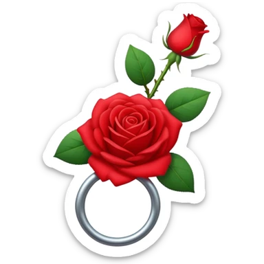 A rose emoji in the style of Apple emoji with a knocker. sticker