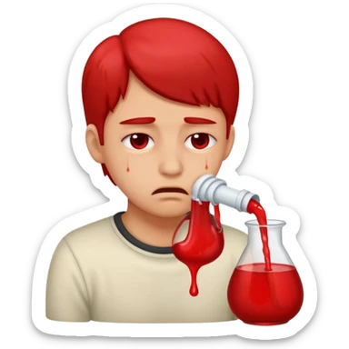 vomits with red stuff sticker