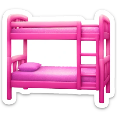 Pink ombre bunk bed with glitter  sticker