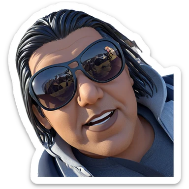 stylish male with sunglasses daytime sticker