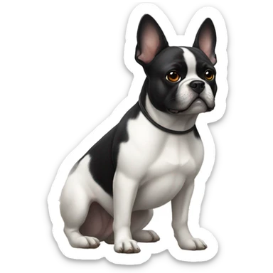 Black French bulldog with white chest and dog shiba inu  sticker