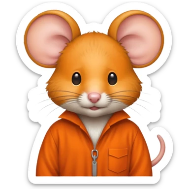 a mouse Prison wear orange jumpsuit sticker