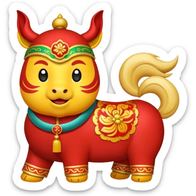 an emoji of chinese new year: 馬年大吉, 身體健康, 主恩滿溢 sticker