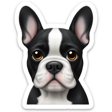 Black and white French bulldog sticker