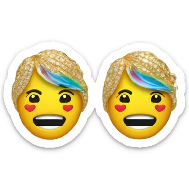 Emoji will baddie earrings sticker