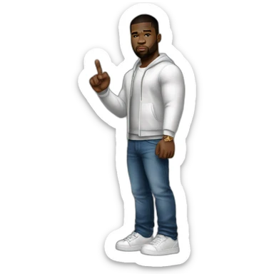 50 CENT SEÑALANDO SU MANO 5 sticker