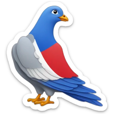 Un drapeau français avec un pigeon sticker