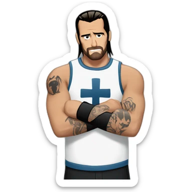 Cm punk cross hand sticker