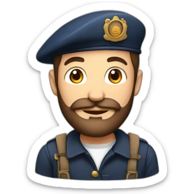 frenchman with beard and beret sticker