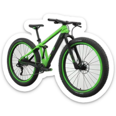 Mountain bike cube black and green sticker