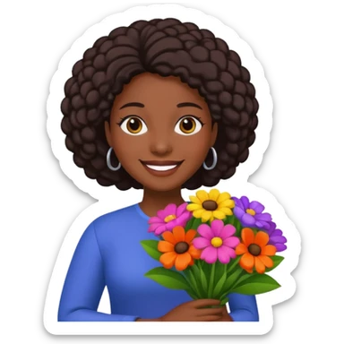 Flower Vendor balck woman sticker