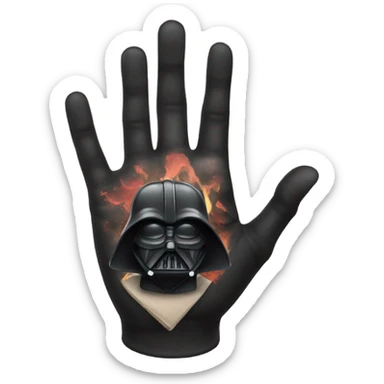 Top of a hand with darth vader tattoo sticker