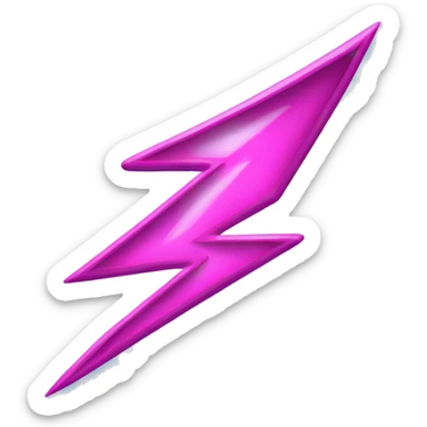 fuchsia and ice blue lightning sticker