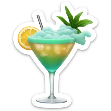 cocktail with sea foam sticker
