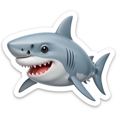 Shark winking blowing a kiss sticker