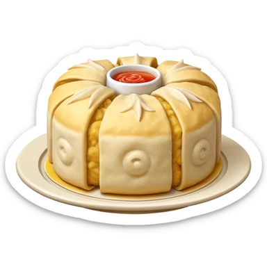 siu mai (a type of dim sum, just 1 cube of white color fish patty wrapped by yellow dough, leaving only the top part unwrapped, shape looks like short cylinder shape) sticker