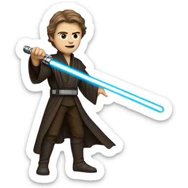 Anakin Skywalker holding lightsaber sticker