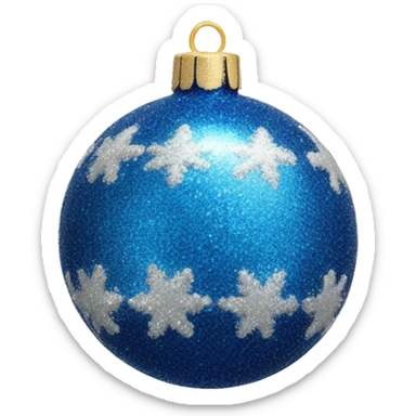 Blue glittering Christmas ornament ￼ sticker