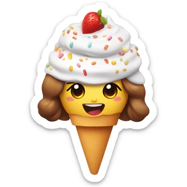 chica lamiendo un helado sticker