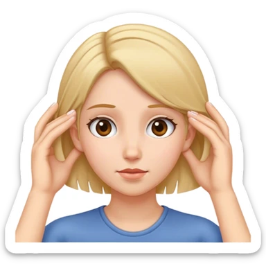 Girl tucking her hair behind her ese sticker