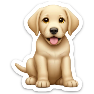 beige labrador puppy sticker