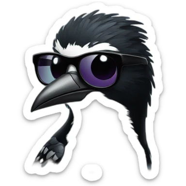 magpie wearing sunglasses sticker