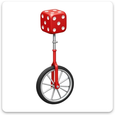 dice riding on a unicycle  sticker