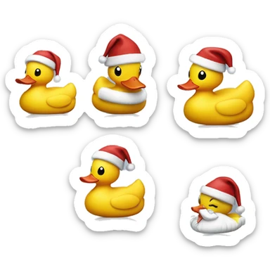 Rubber duck wearing a Santa hat sticker